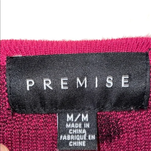 Fitted burgundy Long Sleeve crew Neck top - Picture 3 of 5